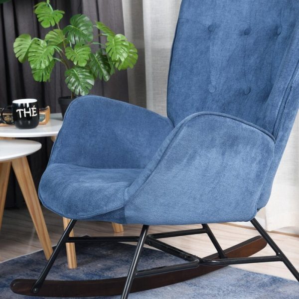 Channel Rocking Chair Blue #1961HW For Sale - Image 3