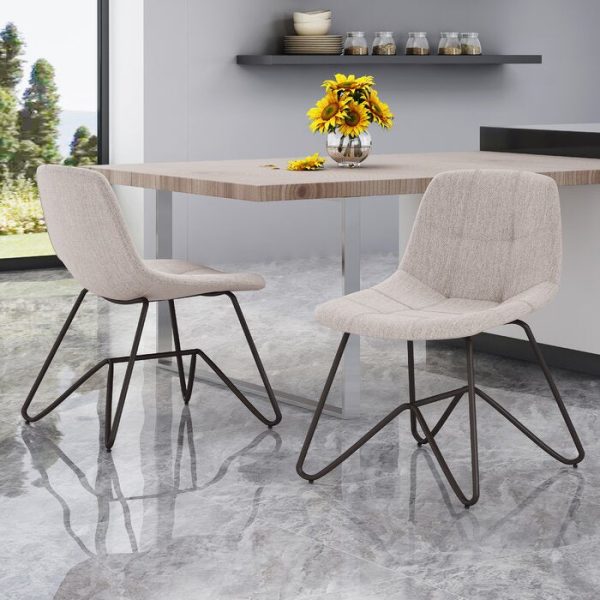 Algona Beige Tufted Upholstered Side Chair - Set of 2 (SB961) Online now